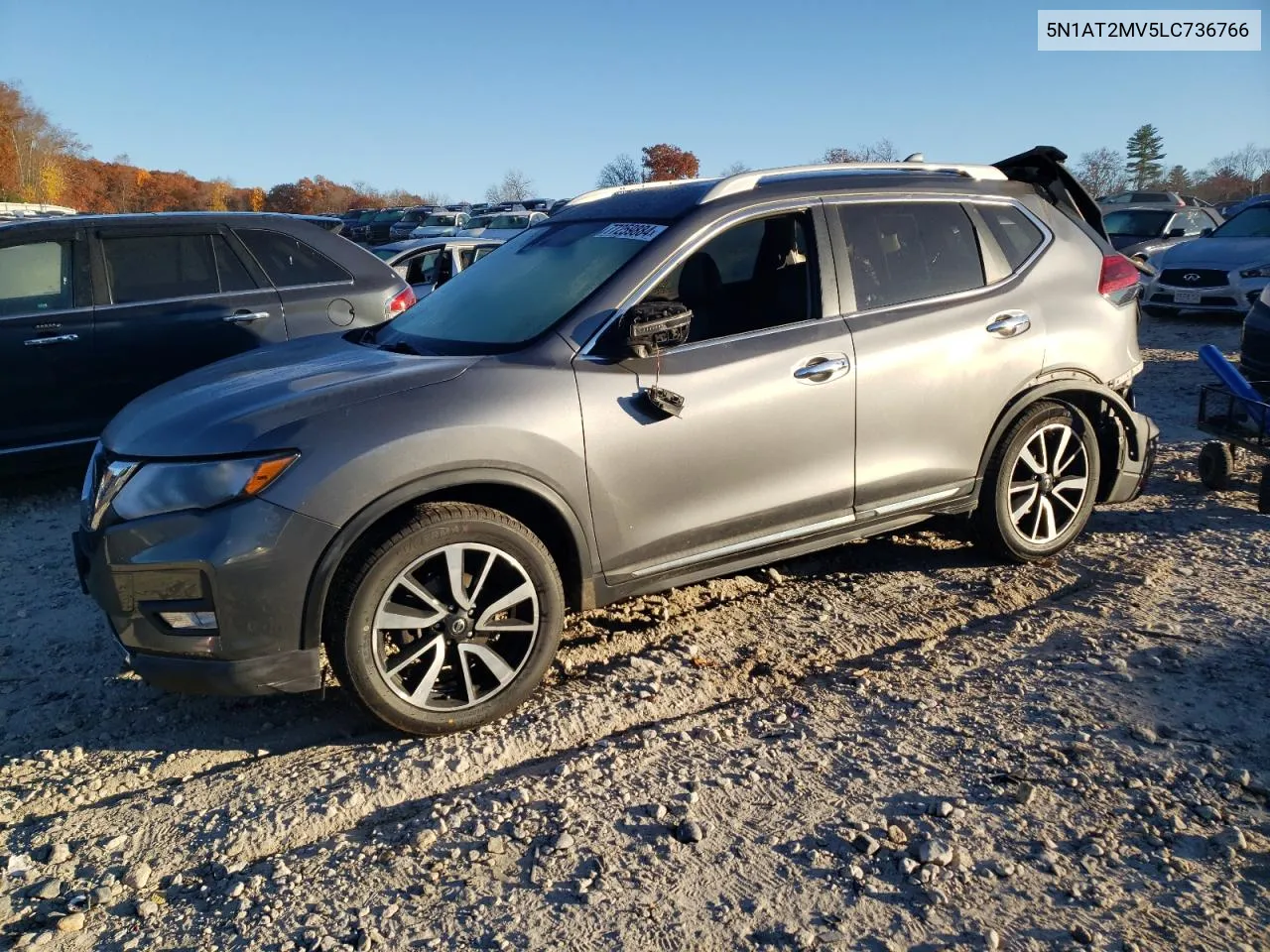 2020 Nissan Rogue S VIN: 5N1AT2MV5LC736766 Lot: 77259884