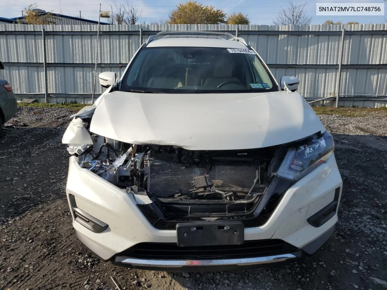 2020 Nissan Rogue S VIN: 5N1AT2MV7LC748756 Lot: 78194464