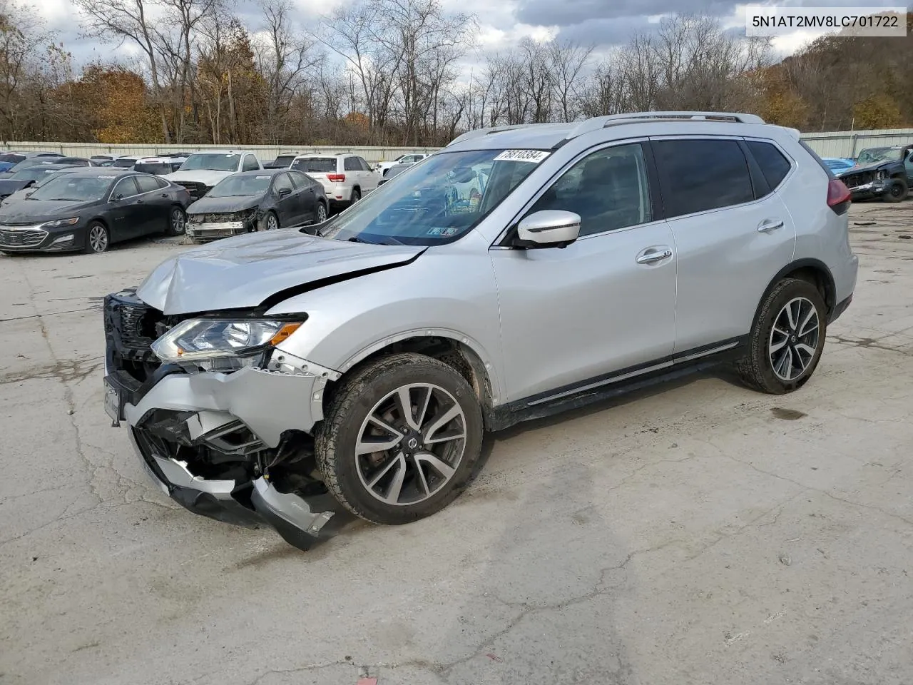 2020 Nissan Rogue S VIN: 5N1AT2MV8LC701722 Lot: 78810384