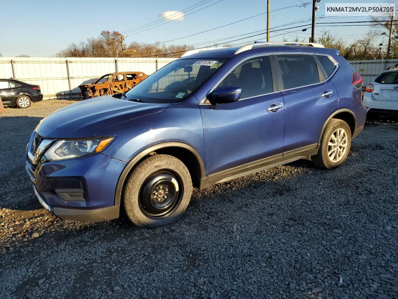 2020 Nissan Rogue S VIN: KNMAT2MV2LP504705 Lot: 80379784