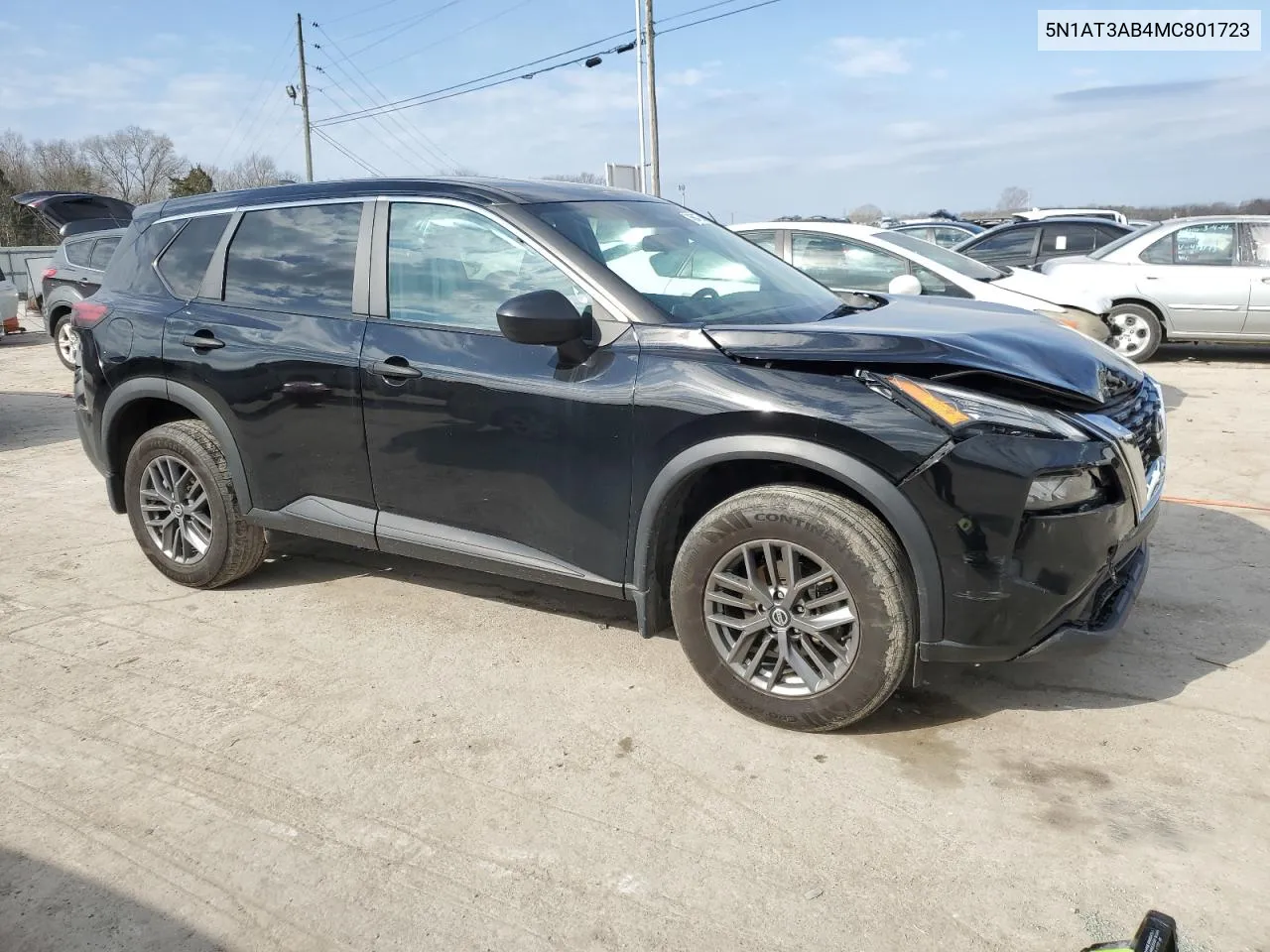 2021 Nissan Rogue S VIN: 5N1AT3AB4MC801723 Lot: 46947554