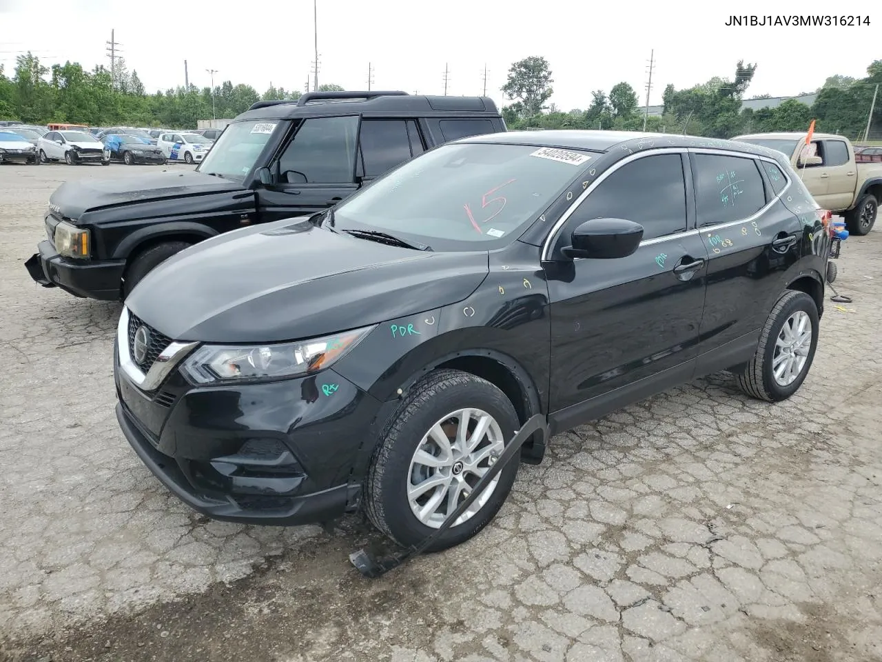 2021 Nissan Rogue Sport S VIN: JN1BJ1AV3MW316214 Lot: 54020594