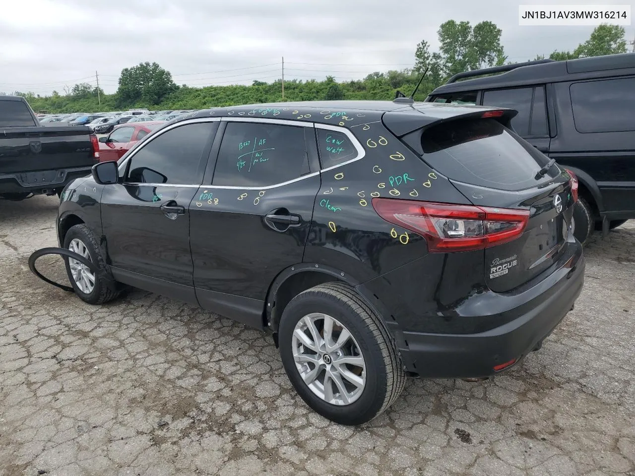 2021 Nissan Rogue Sport S VIN: JN1BJ1AV3MW316214 Lot: 54020594