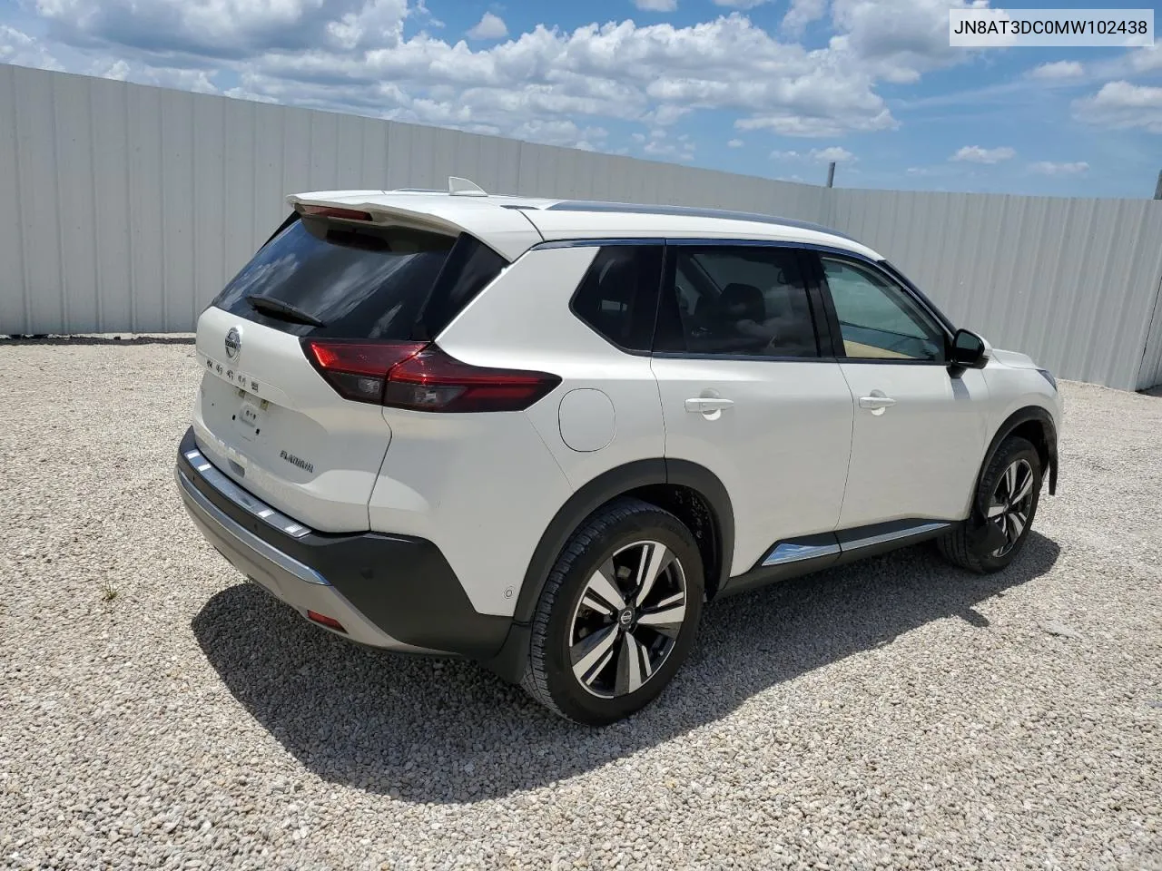 2021 Nissan Rogue Platinum VIN: JN8AT3DC0MW102438 Lot: 59295234