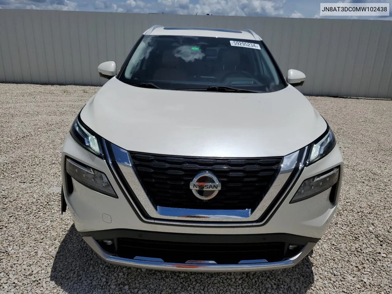 2021 Nissan Rogue Platinum VIN: JN8AT3DC0MW102438 Lot: 59295234