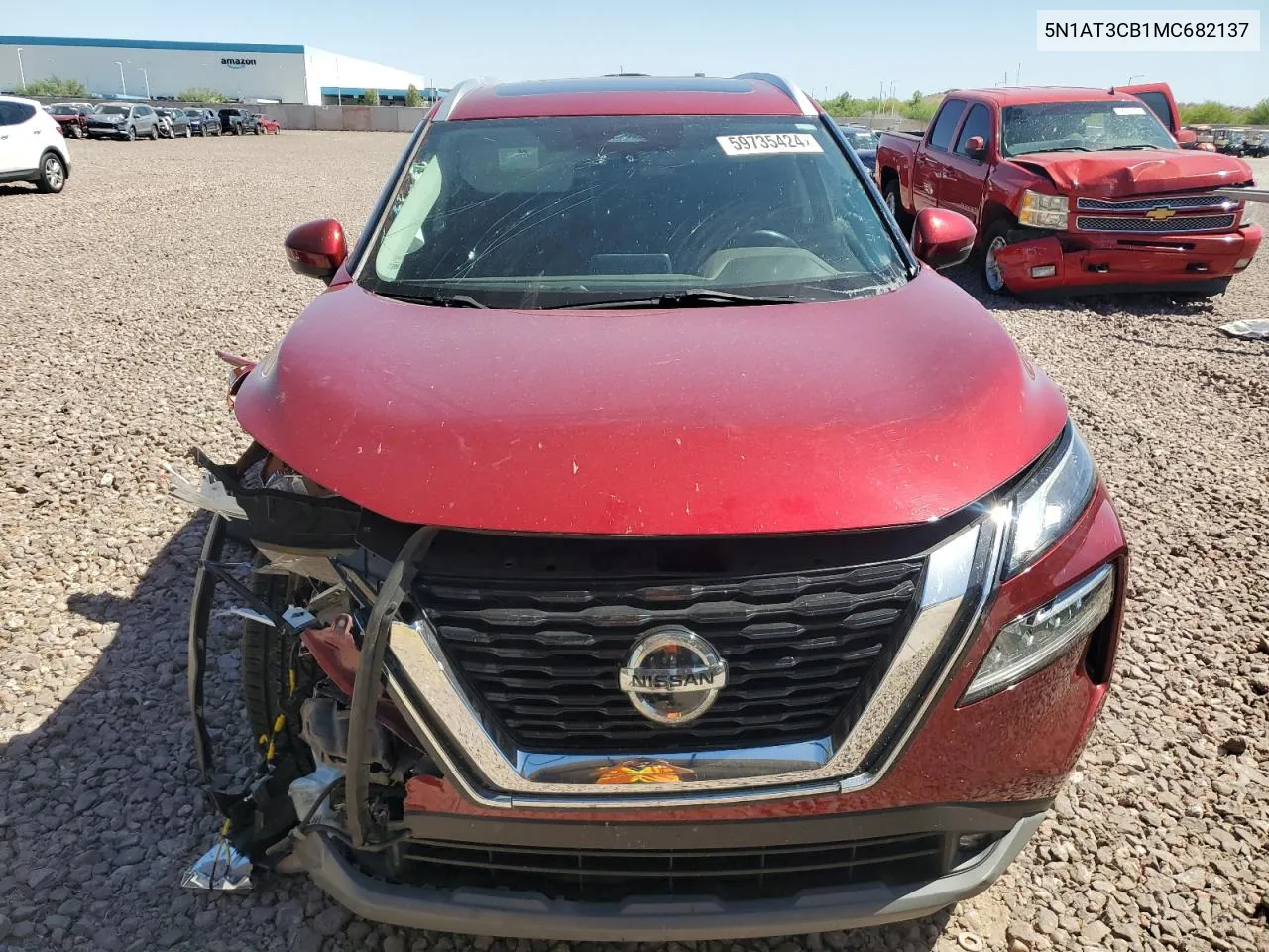 2021 Nissan Rogue Sl VIN: 5N1AT3CB1MC682137 Lot: 59735424