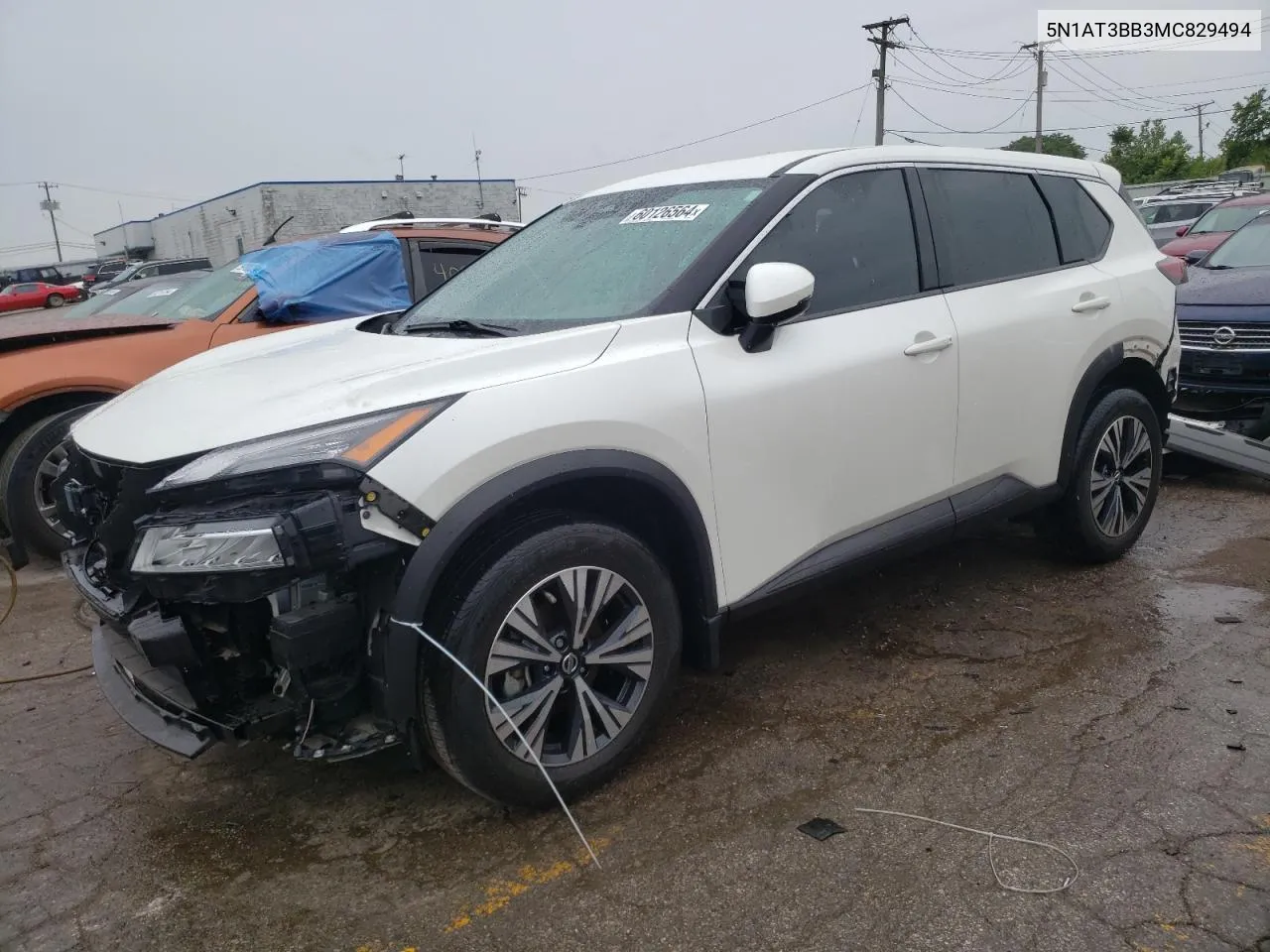 2021 Nissan Rogue Sv VIN: 5N1AT3BB3MC829494 Lot: 60126564