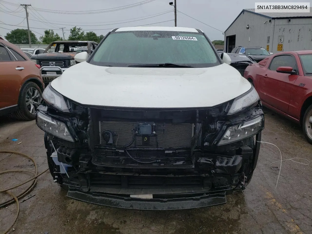 2021 Nissan Rogue Sv VIN: 5N1AT3BB3MC829494 Lot: 60126564