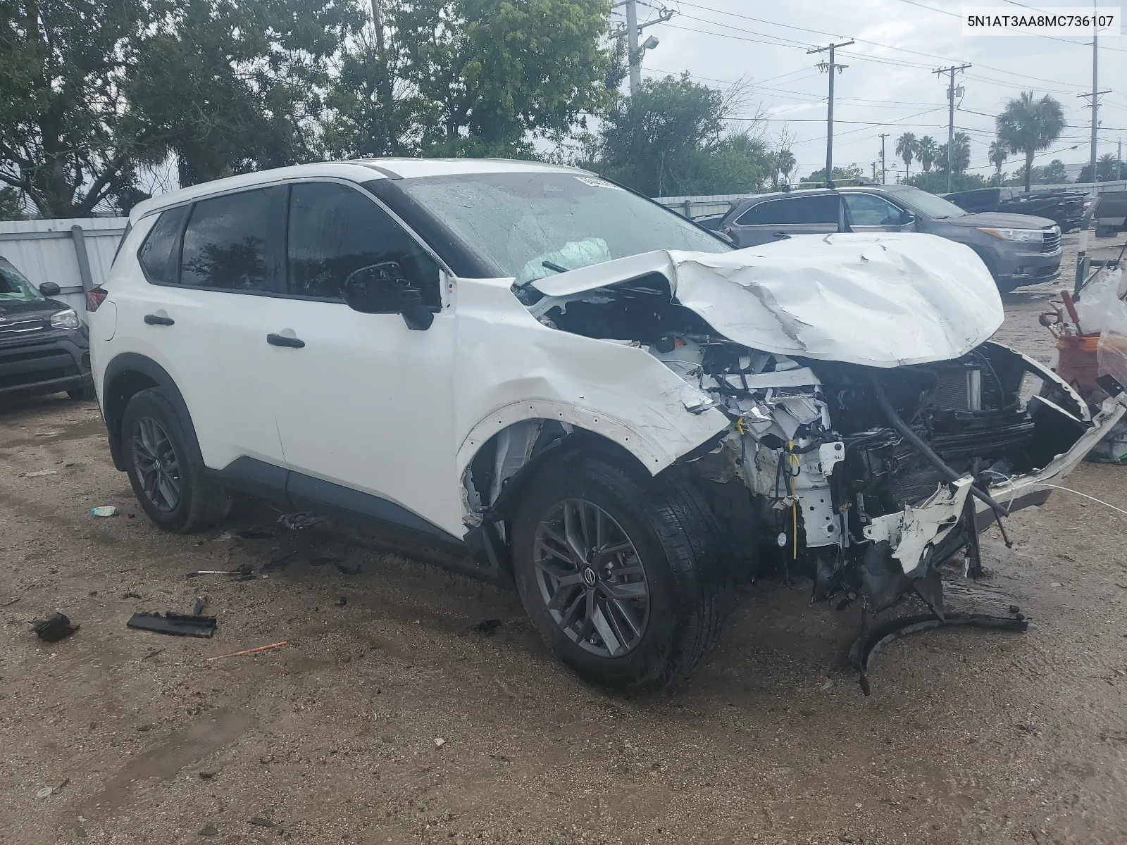 2021 Nissan Rogue S VIN: 5N1AT3AA8MC736107 Lot: 64441014