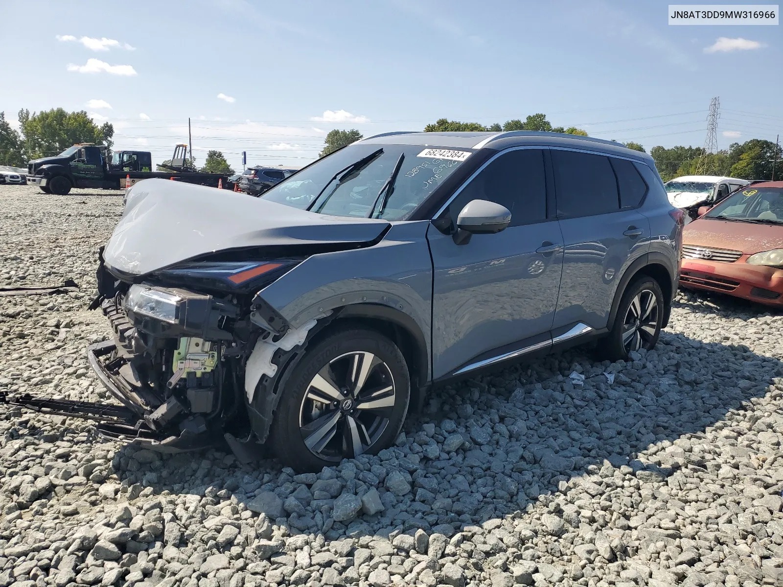 2021 Nissan Rogue Platinum VIN: JN8AT3DD9MW316966 Lot: 68242384