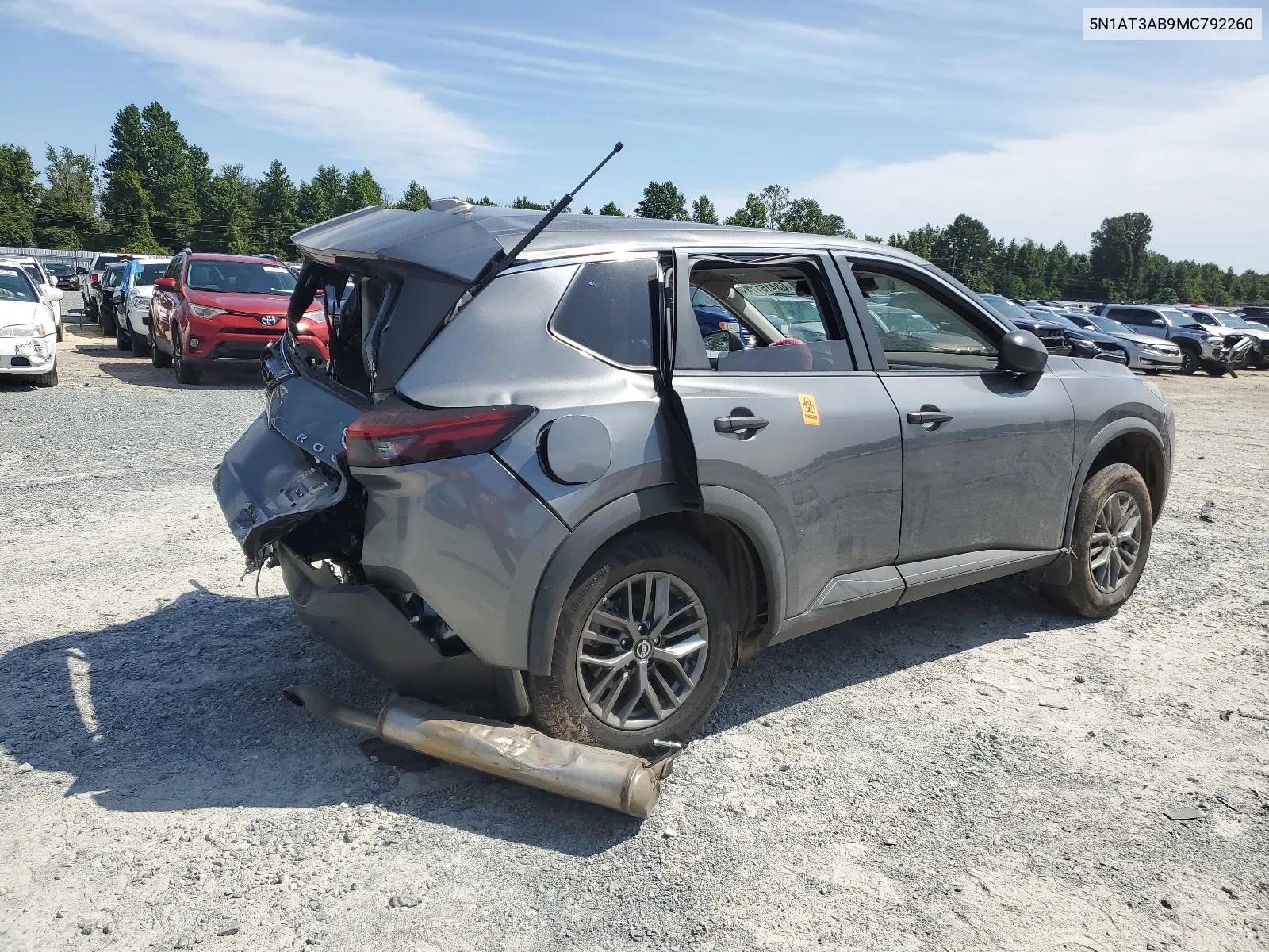 2021 Nissan Rogue S VIN: 5N1AT3AB9MC792260 Lot: 68415174