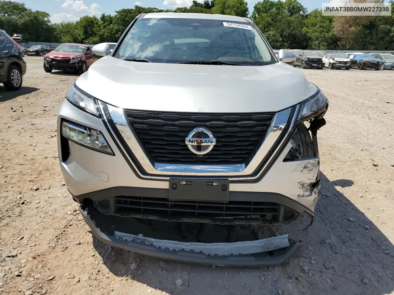 2021 Nissan Rogue Sv VIN: JN8AT3BB0MW227238 Lot: 68754594