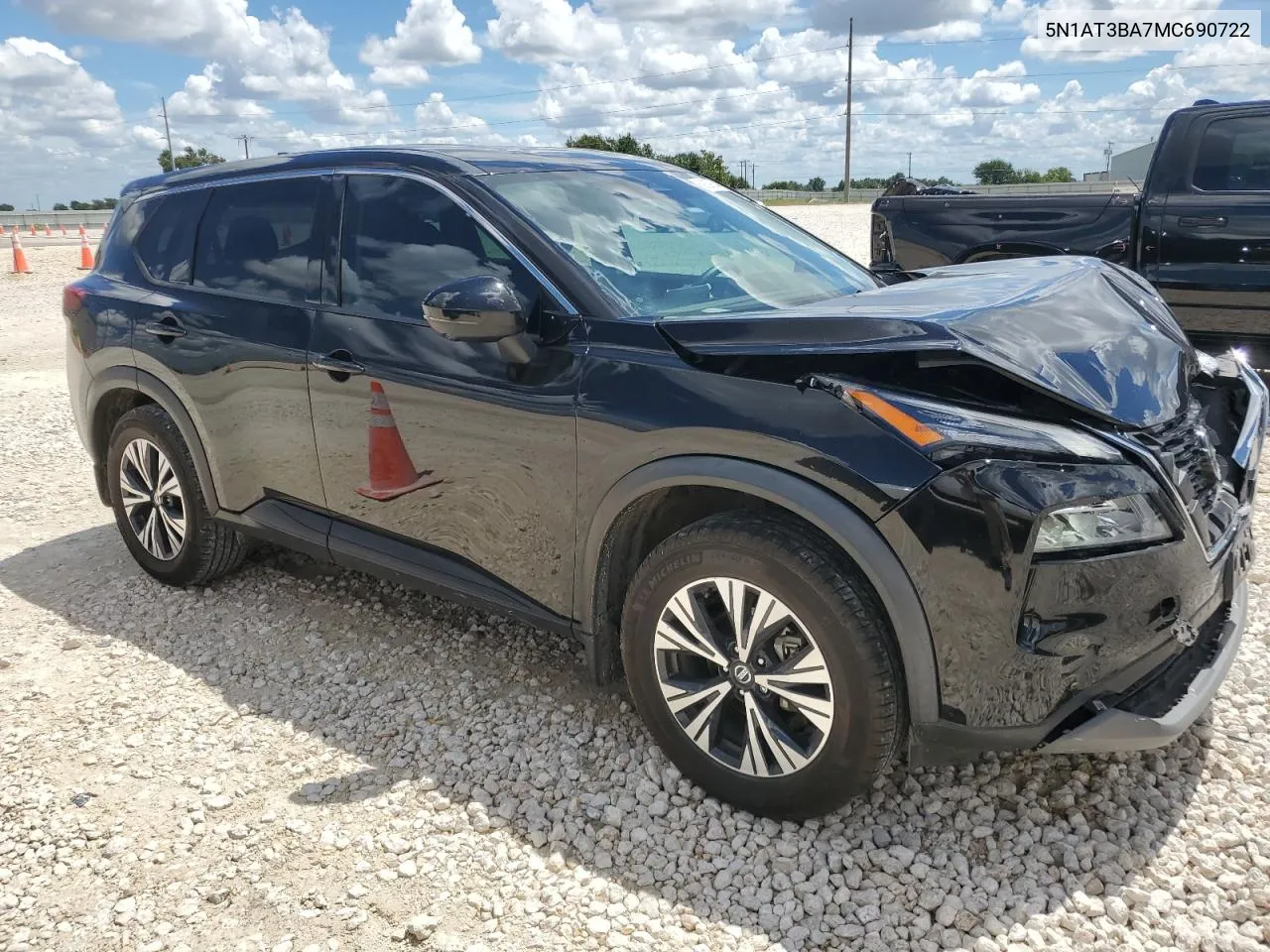 2021 Nissan Rogue Sv VIN: 5N1AT3BA7MC690722 Lot: 69025764