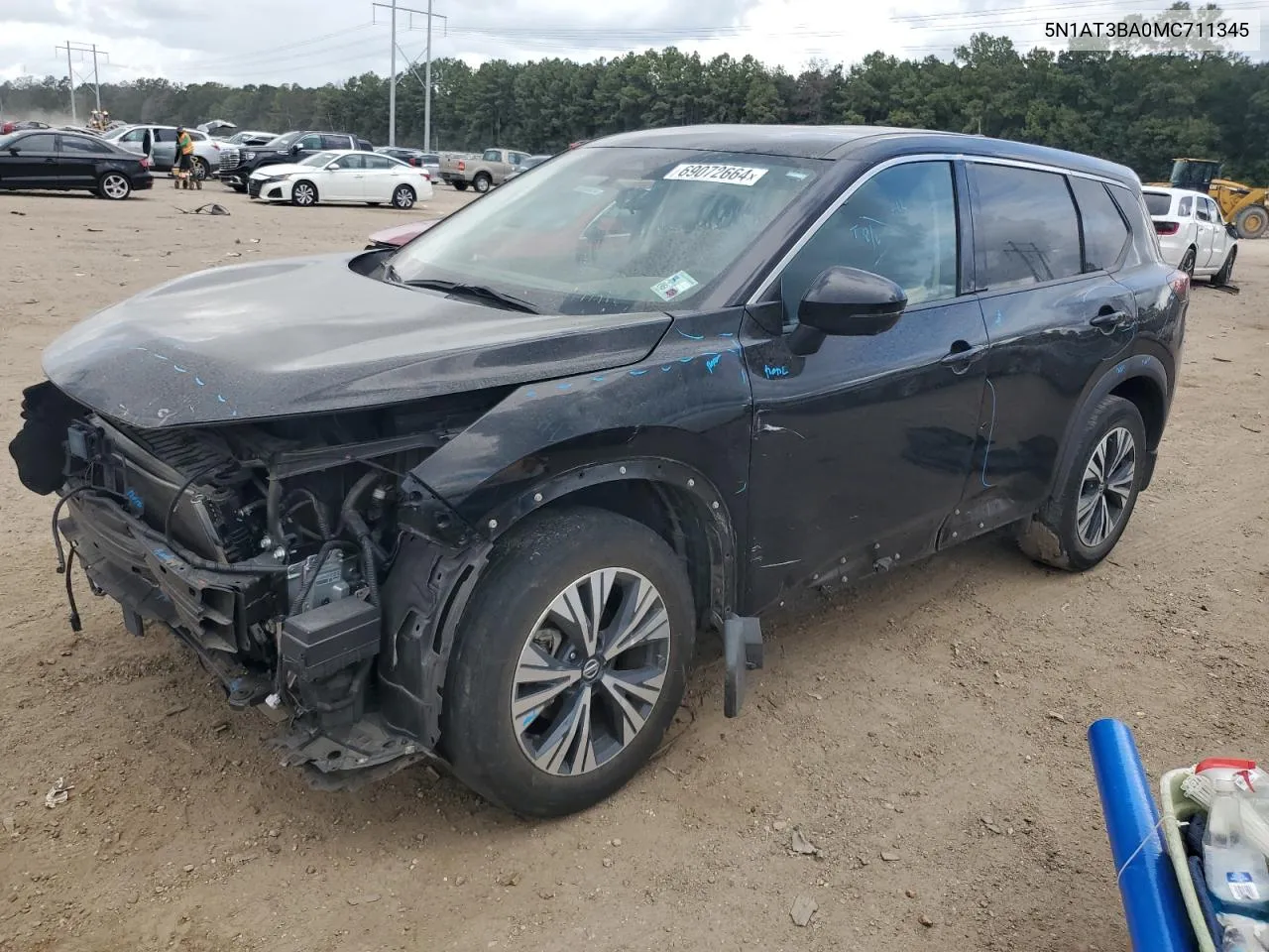 2021 Nissan Rogue Sv VIN: 5N1AT3BA0MC711345 Lot: 69072664