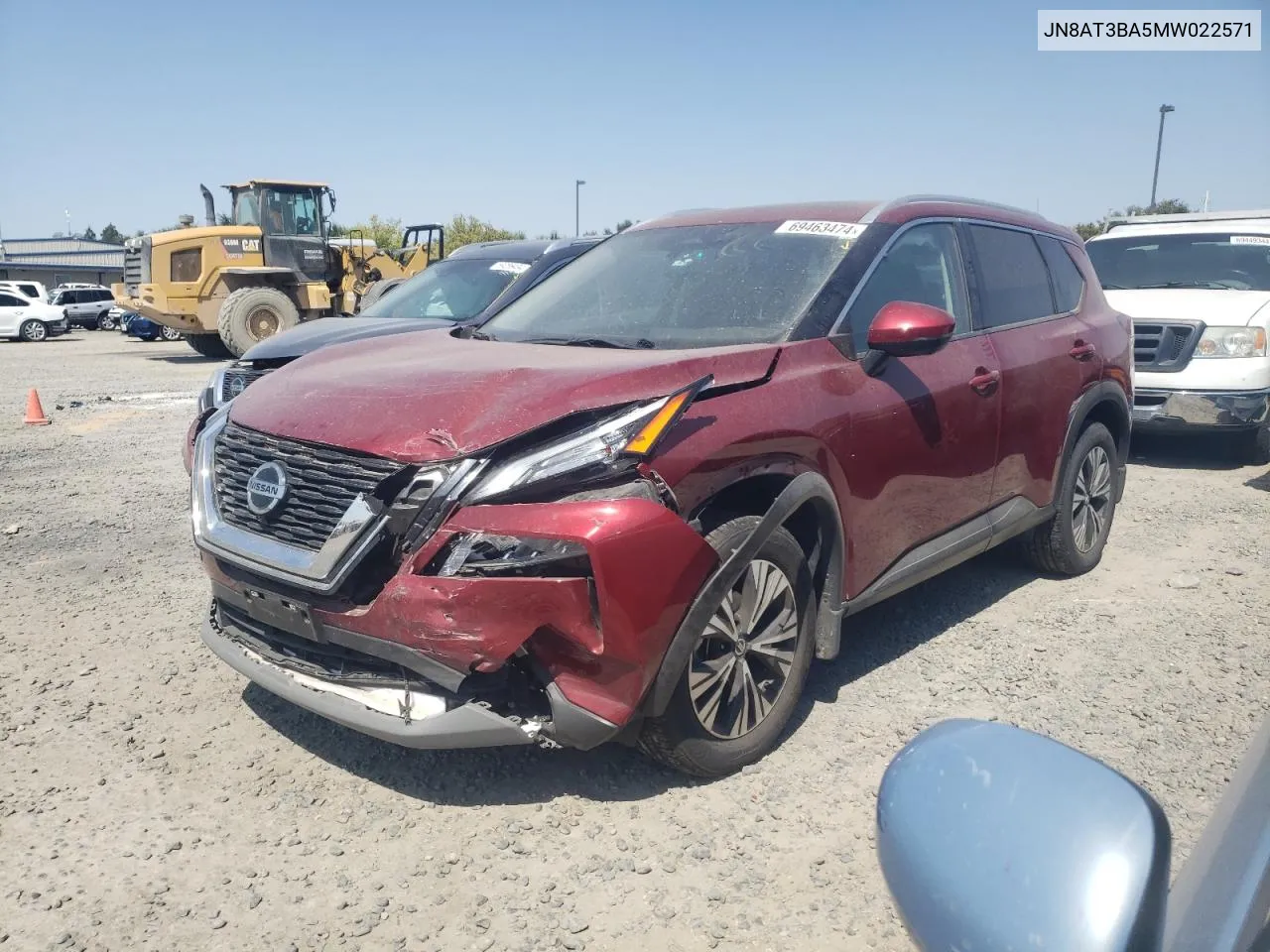 2021 Nissan Rogue Sv VIN: JN8AT3BA5MW022571 Lot: 69463474