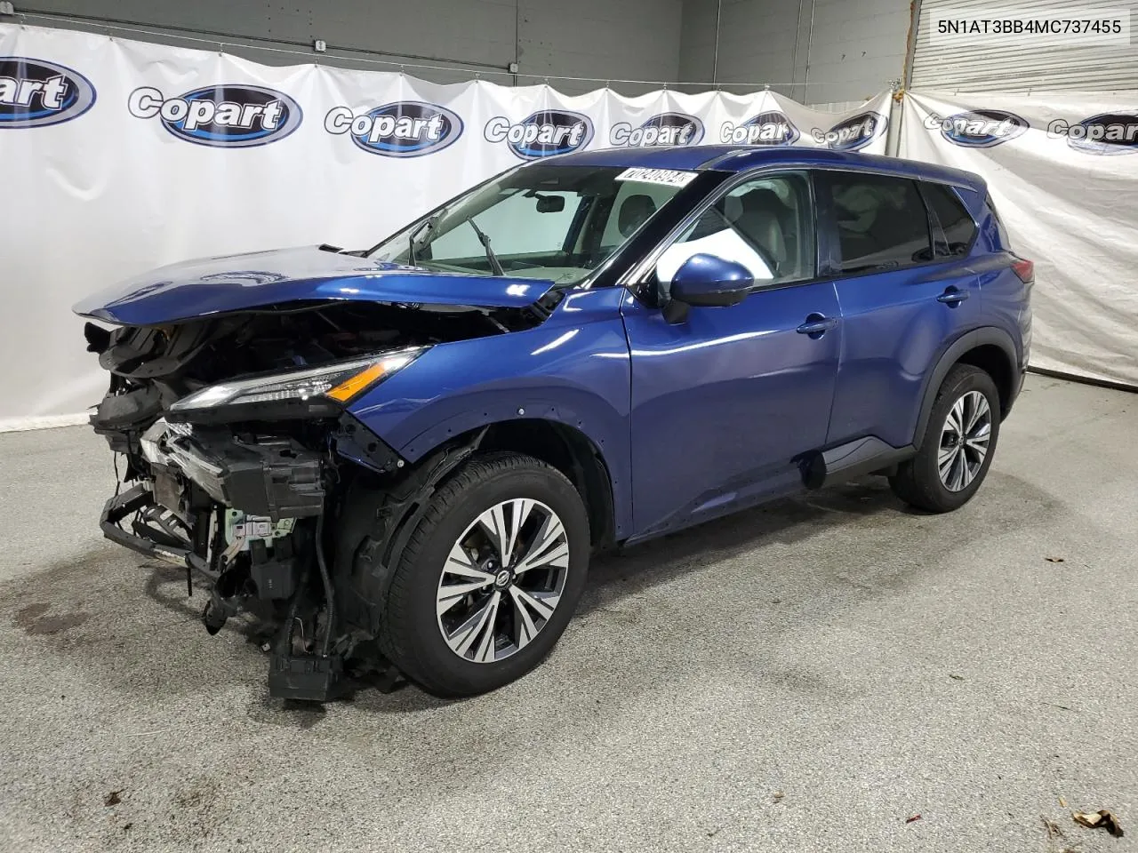 2021 Nissan Rogue Sv VIN: 5N1AT3BB4MC737455 Lot: 70240984