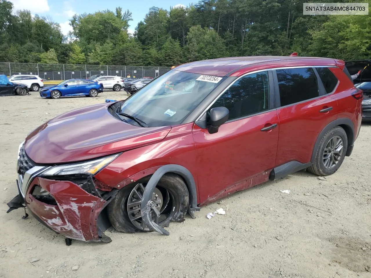 2021 Nissan Rogue S VIN: 5N1AT3AB4MC844703 Lot: 70273254