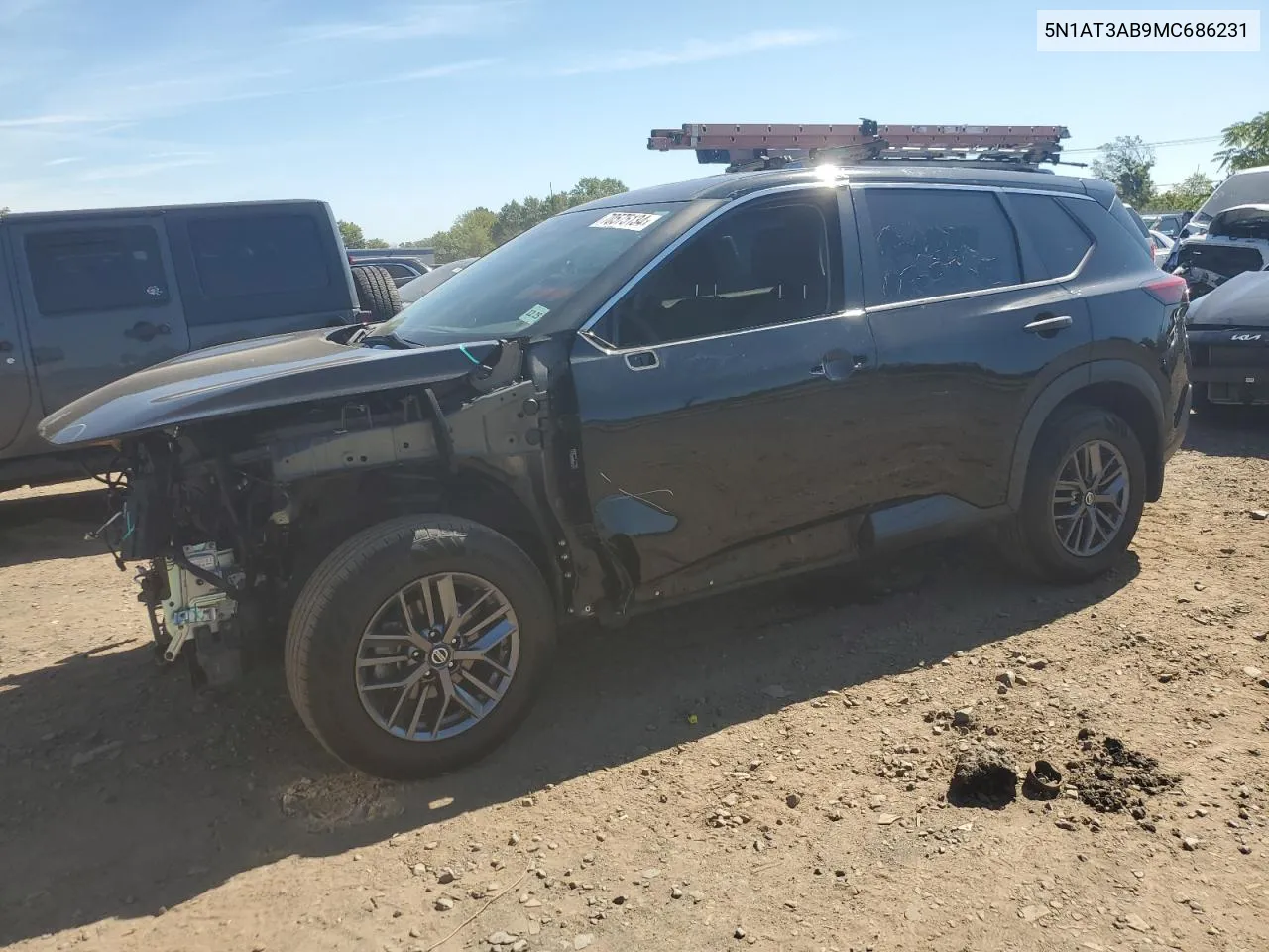 2021 Nissan Rogue S VIN: 5N1AT3AB9MC686231 Lot: 70575134