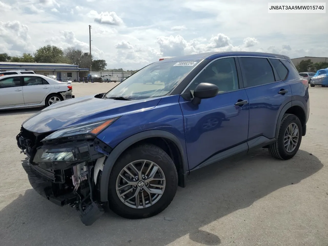 2021 Nissan Rogue S VIN: JN8AT3AA9MW015740 Lot: 70888224