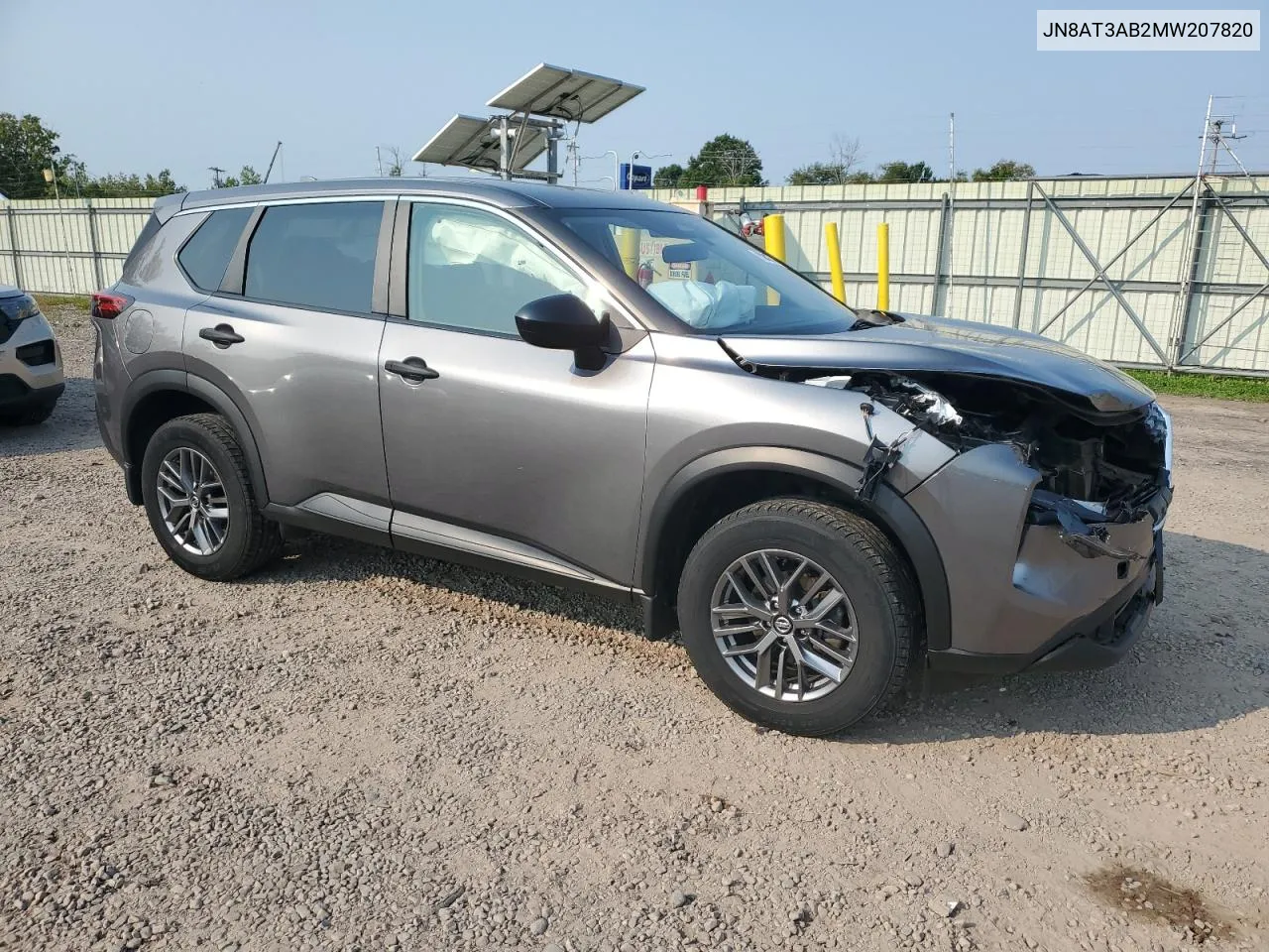 2021 Nissan Rogue S VIN: JN8AT3AB2MW207820 Lot: 70888944