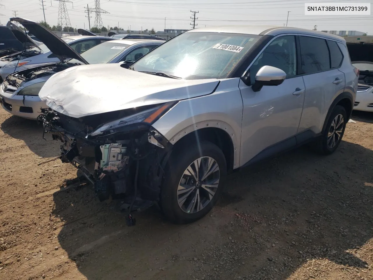 2021 Nissan Rogue Sv VIN: 5N1AT3BB1MC731399 Lot: 71081084