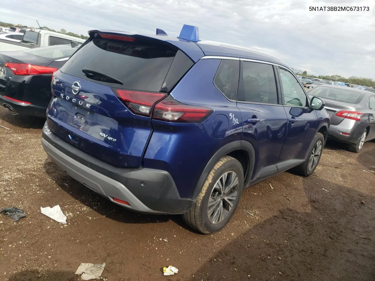 2021 Nissan Rogue Sv VIN: 5N1AT3BB2MC673173 Lot: 71166804