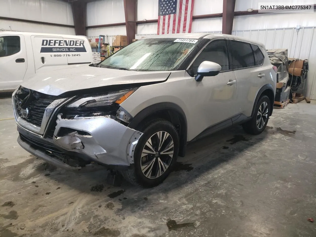 2021 Nissan Rogue Sv VIN: 5N1AT3BB4MC775347 Lot: 71451764