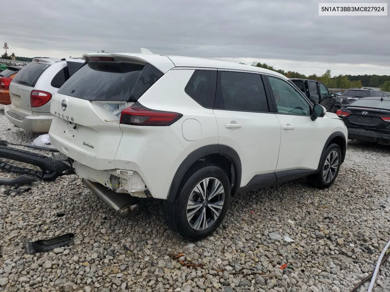 2021 Nissan Rogue Sv VIN: 5N1AT3BB3MC827924 Lot: 71821364