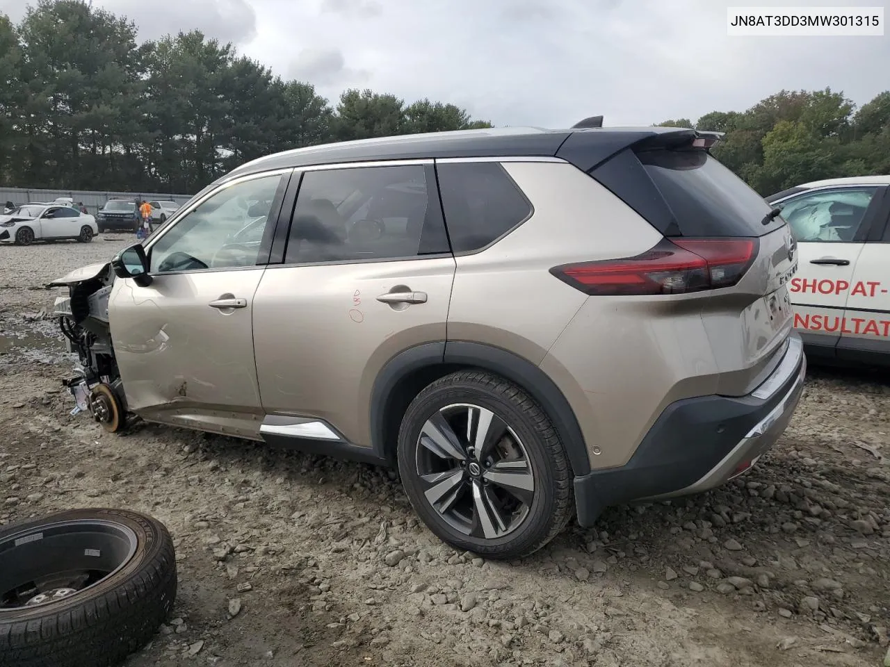 2021 Nissan Rogue Platinum VIN: JN8AT3DD3MW301315 Lot: 72373744