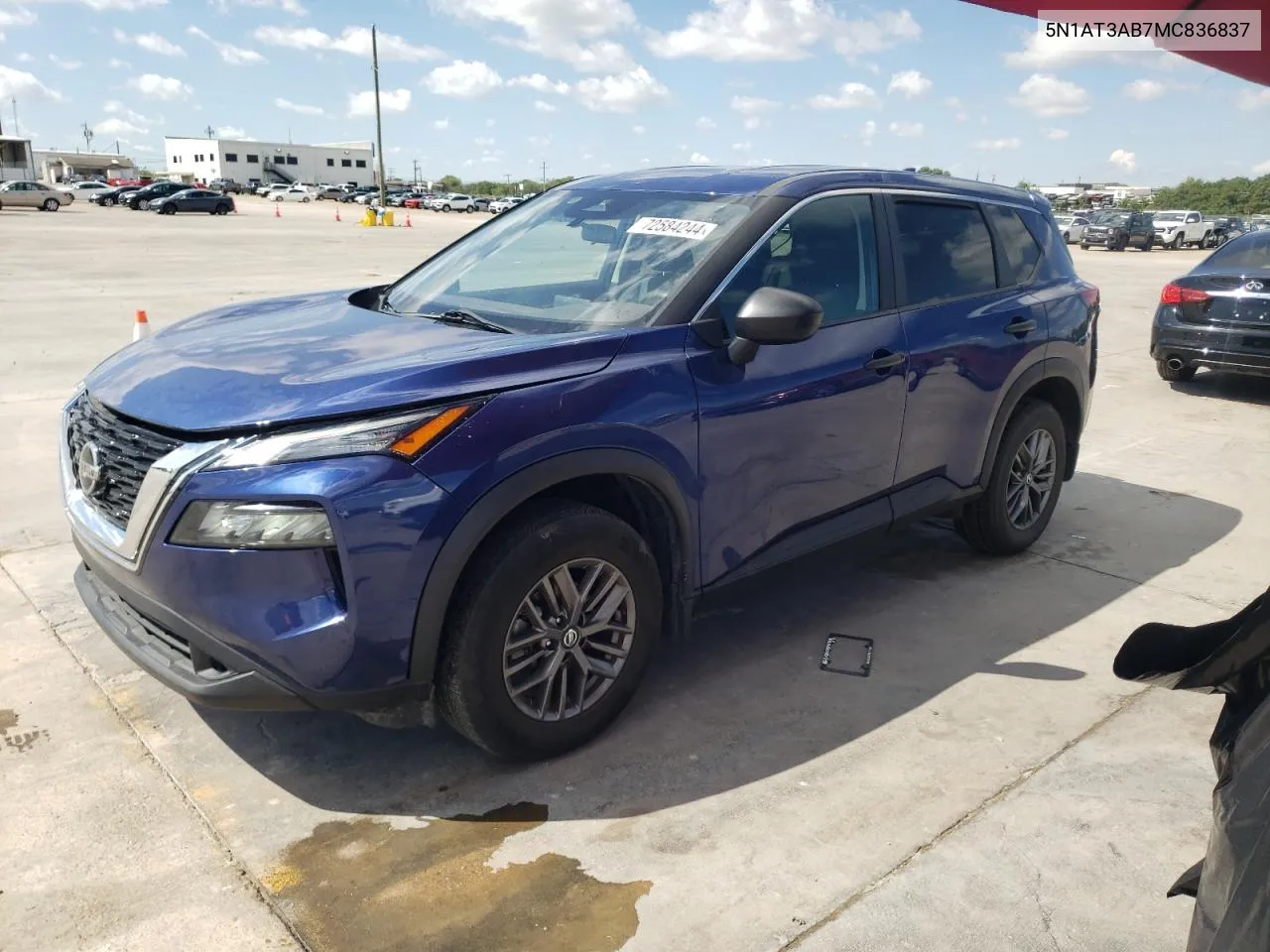 2021 Nissan Rogue S VIN: 5N1AT3AB7MC836837 Lot: 72584244