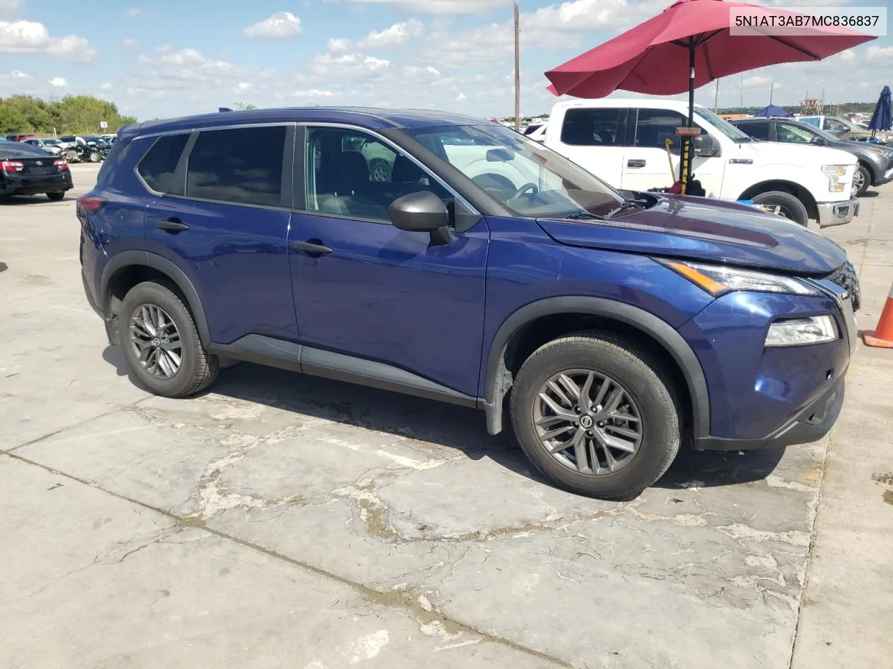 2021 Nissan Rogue S VIN: 5N1AT3AB7MC836837 Lot: 72584244