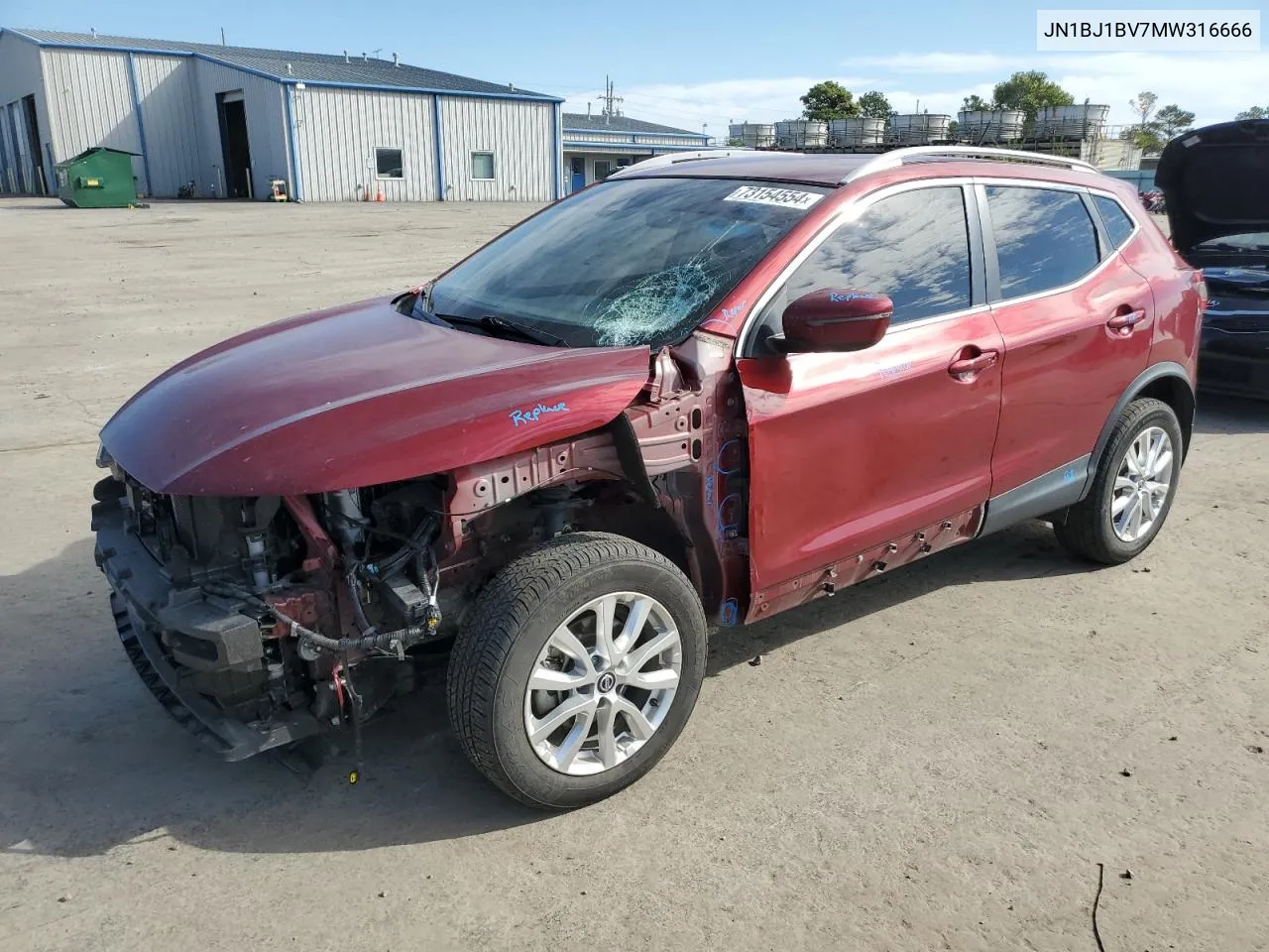 JN1BJ1BV7MW316666 2021 Nissan Rogue Sport Sv