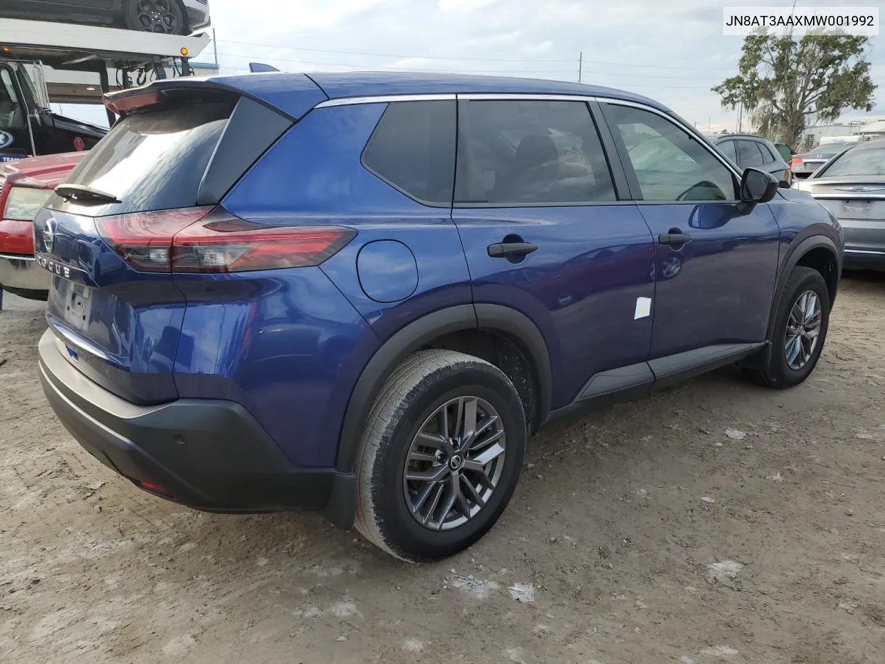 2021 Nissan Rogue S VIN: JN8AT3AAXMW001992 Lot: 74783364