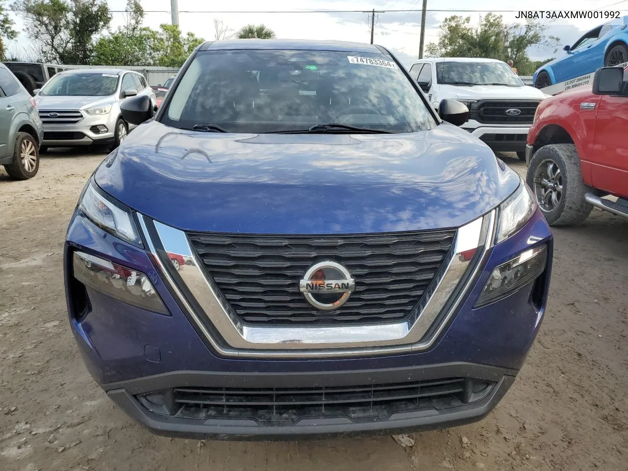 2021 Nissan Rogue S VIN: JN8AT3AAXMW001992 Lot: 74783364