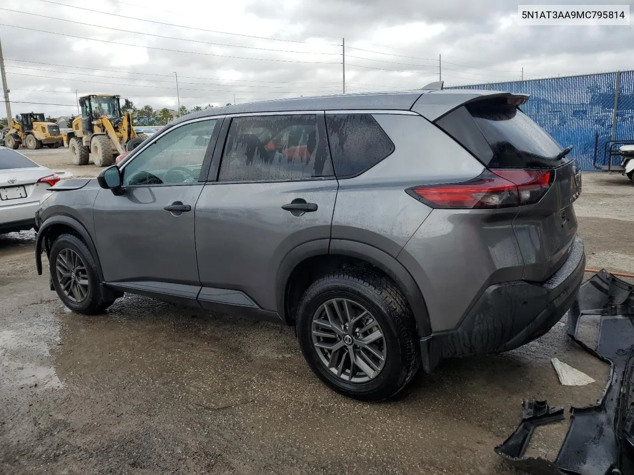 2021 Nissan Rogue S VIN: 5N1AT3AA9MC795814 Lot: 77897664