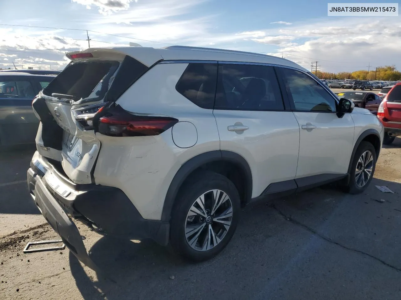 2021 Nissan Rogue Sv VIN: JN8AT3BB5MW215473 Lot: 78020564