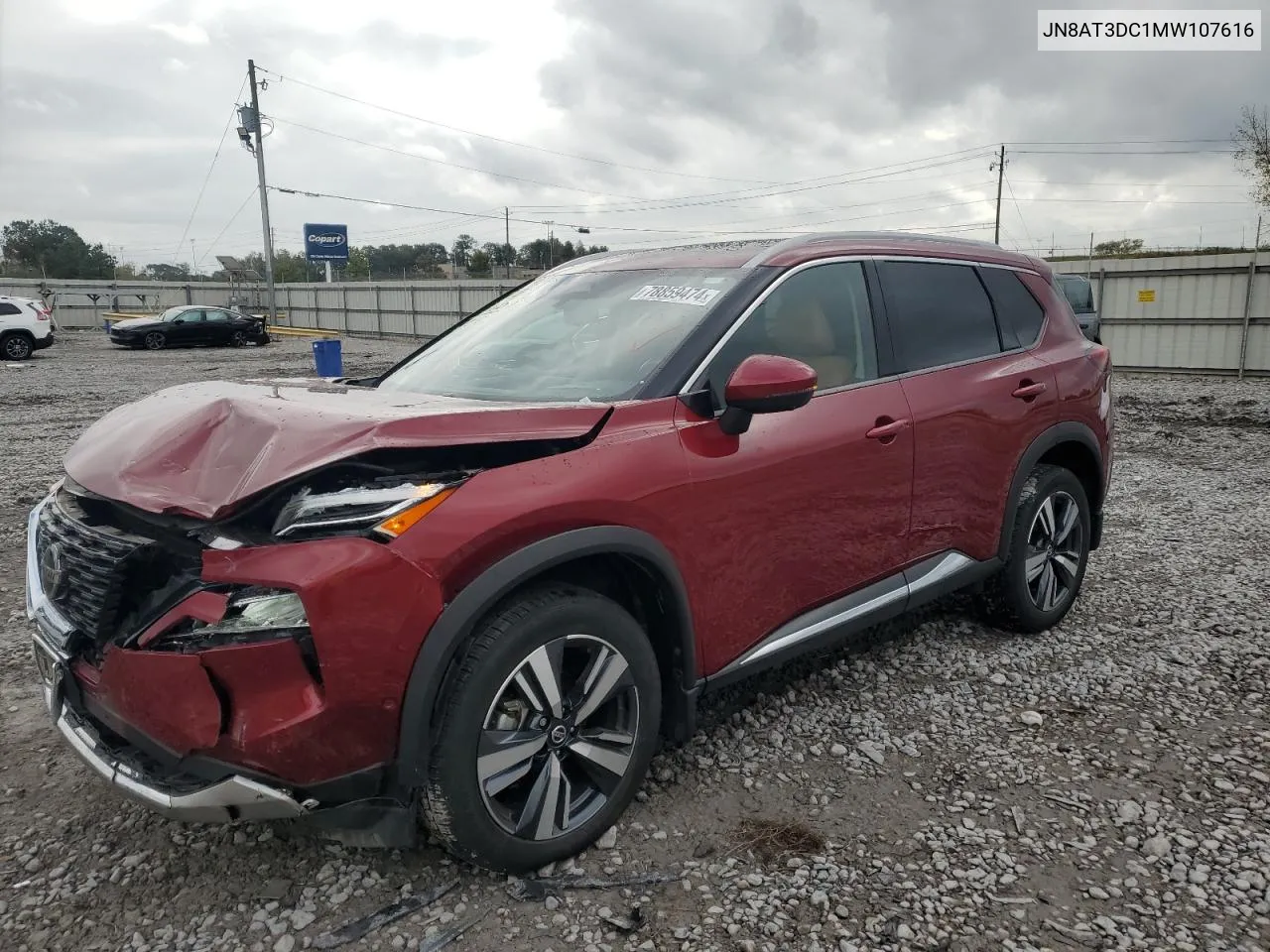 2021 Nissan Rogue Platinum VIN: JN8AT3DC1MW107616 Lot: 78859474