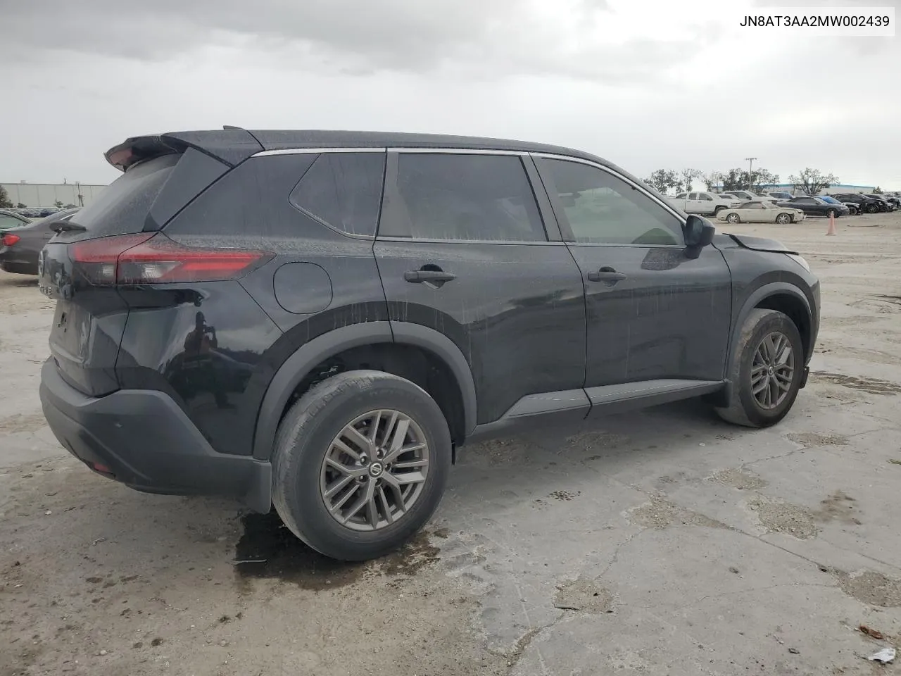 2021 Nissan Rogue S VIN: JN8AT3AA2MW002439 Lot: 78864964