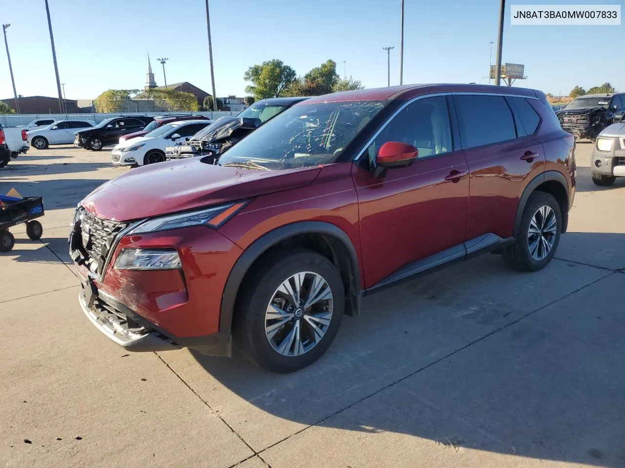 2021 Nissan Rogue Sv VIN: JN8AT3BA0MW007833 Lot: 79127254