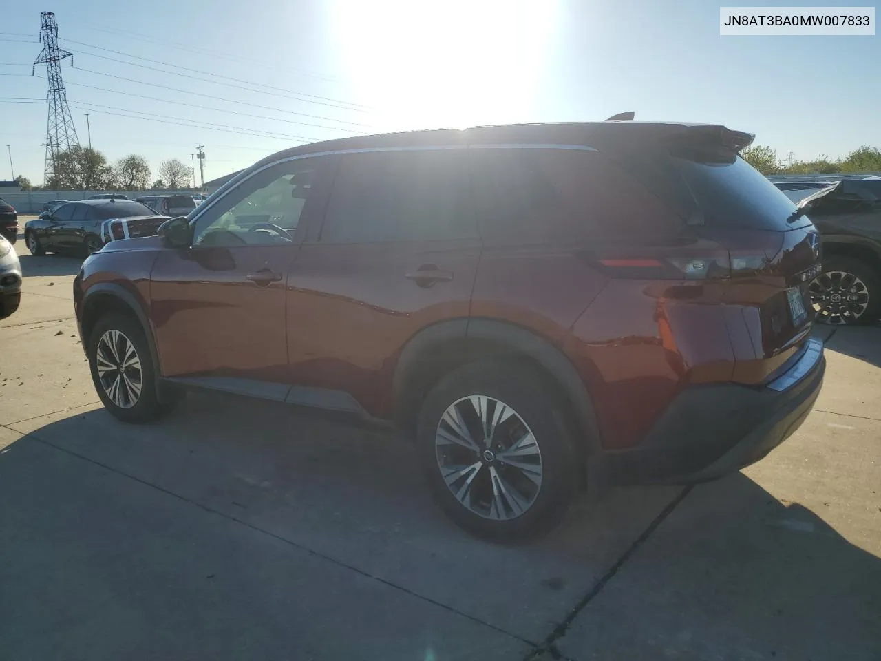 2021 Nissan Rogue Sv VIN: JN8AT3BA0MW007833 Lot: 79127254