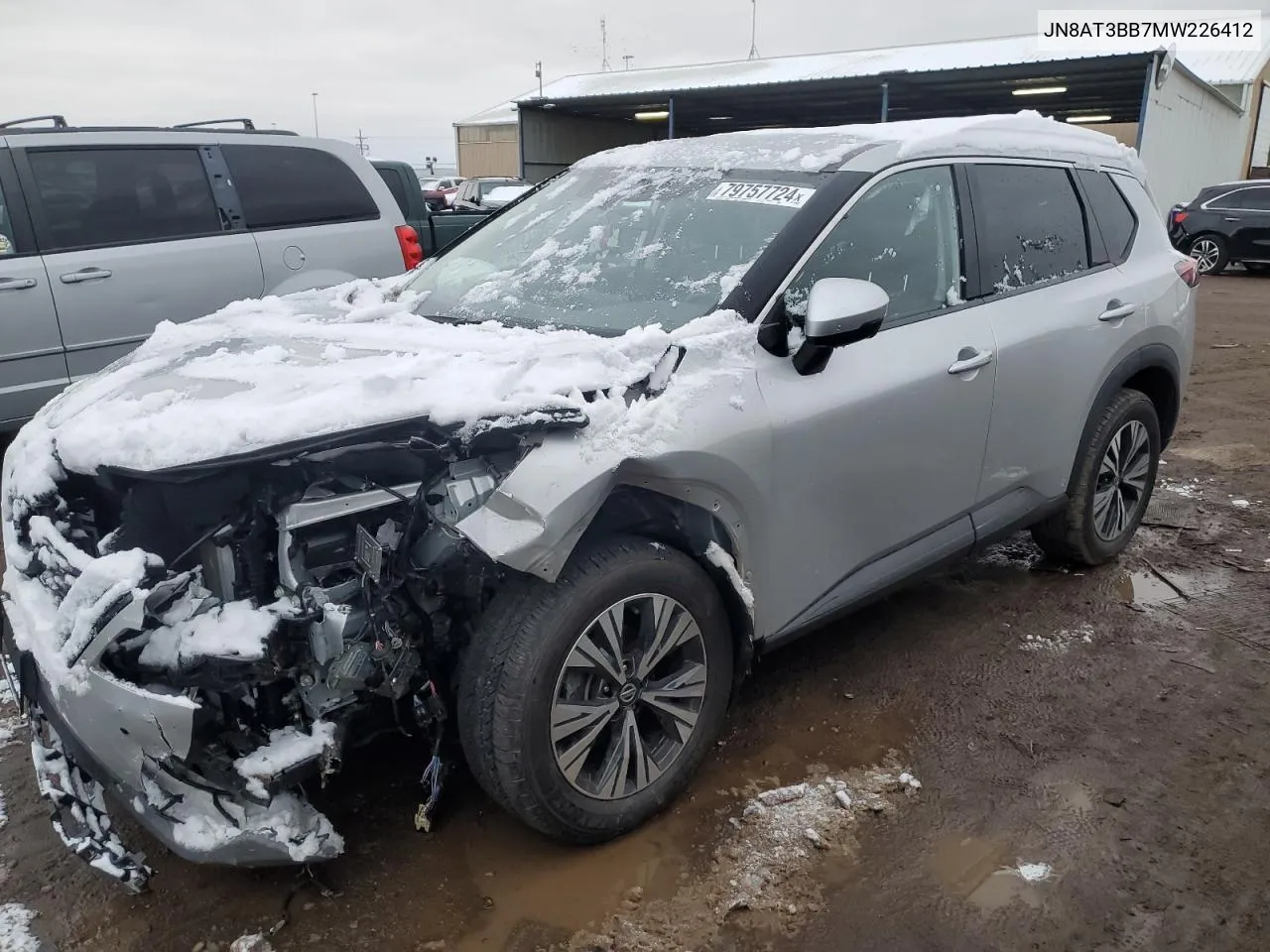 2021 Nissan Rogue Sv VIN: JN8AT3BB7MW226412 Lot: 79757724