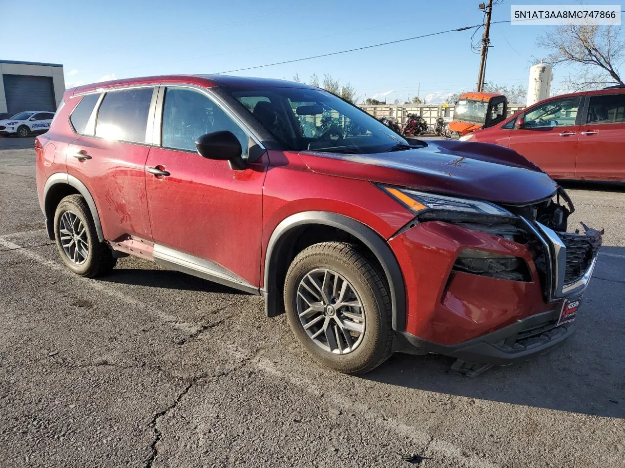 2021 Nissan Rogue S VIN: 5N1AT3AA8MC747866 Lot: 79894024