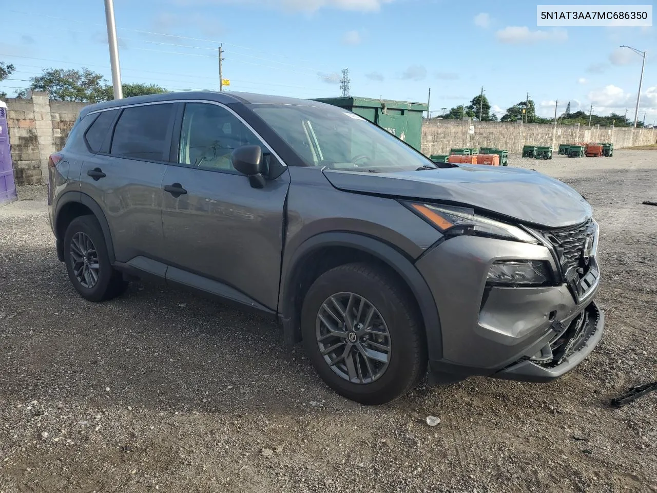 2021 Nissan Rogue S VIN: 5N1AT3AA7MC686350 Lot: 80450474