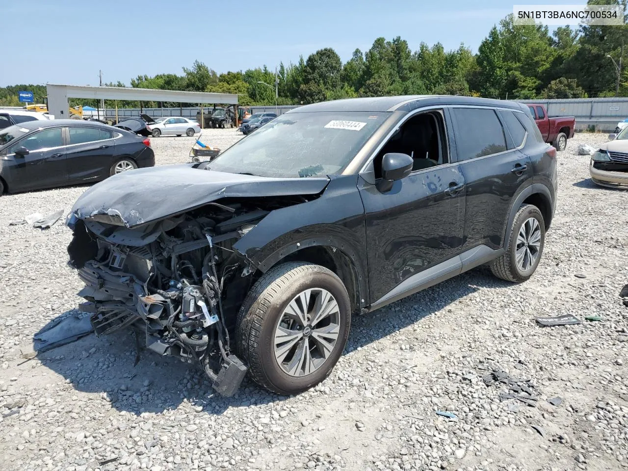 2022 Nissan Rogue Sv VIN: 5N1BT3BA6NC700534 Lot: 58060444