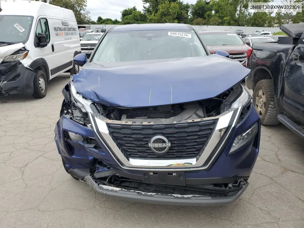 2022 Nissan Rogue Sv VIN: JN8BT3BBXNW332309 Lot: 66615234