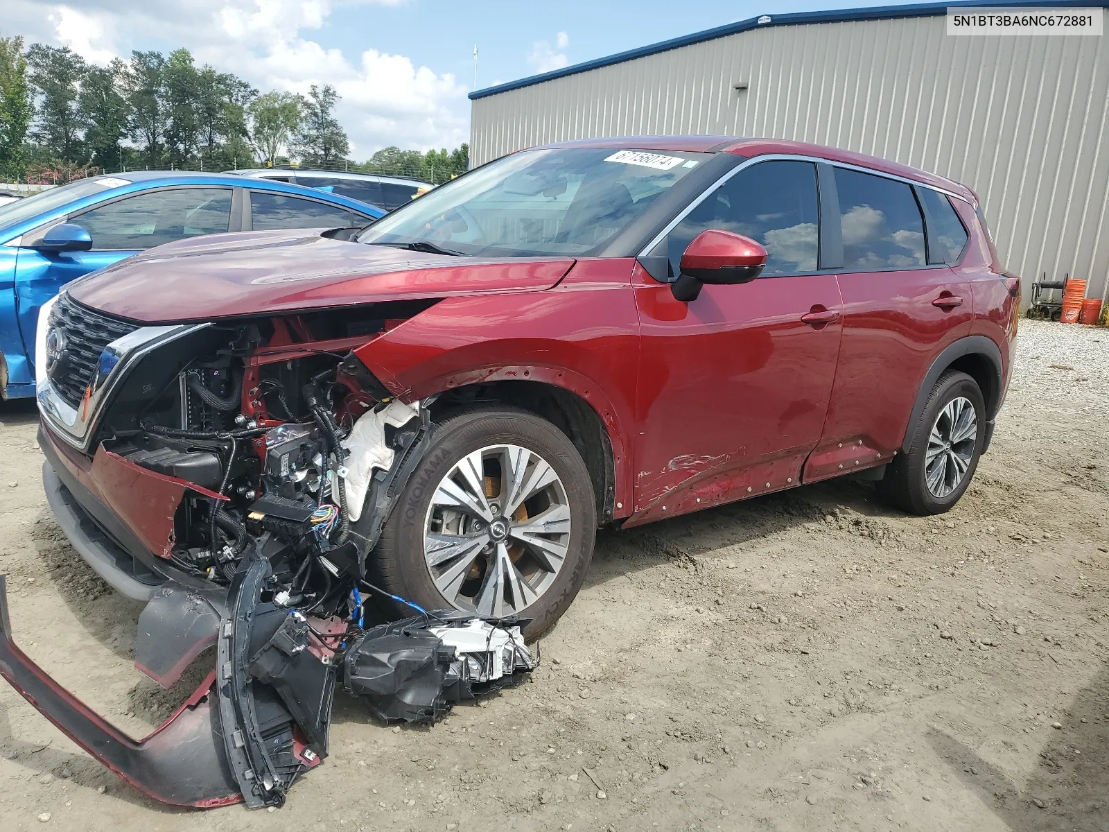 2022 Nissan Rogue Sv VIN: 5N1BT3BA6NC672881 Lot: 67156074