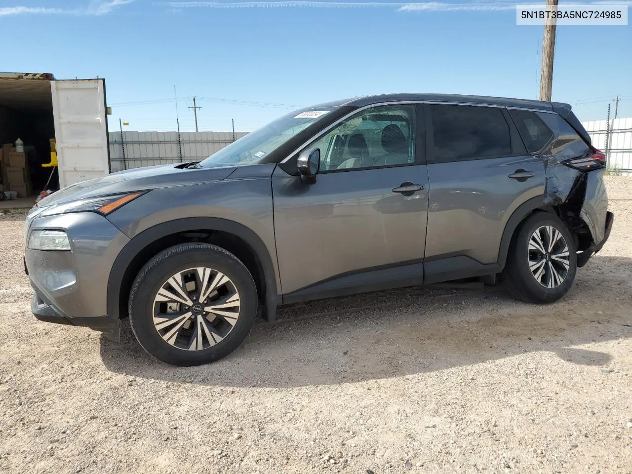 2022 Nissan Rogue Sv VIN: 5N1BT3BA5NC724985 Lot: 68003034