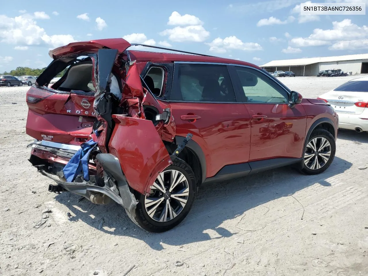 2022 Nissan Rogue Sv VIN: 5N1BT3BA6NC726356 Lot: 68629174