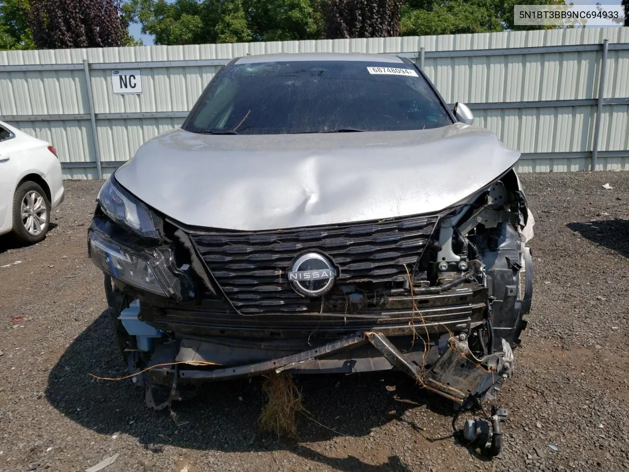 2022 Nissan Rogue Sv VIN: 5N1BT3BB9NC694933 Lot: 68748094