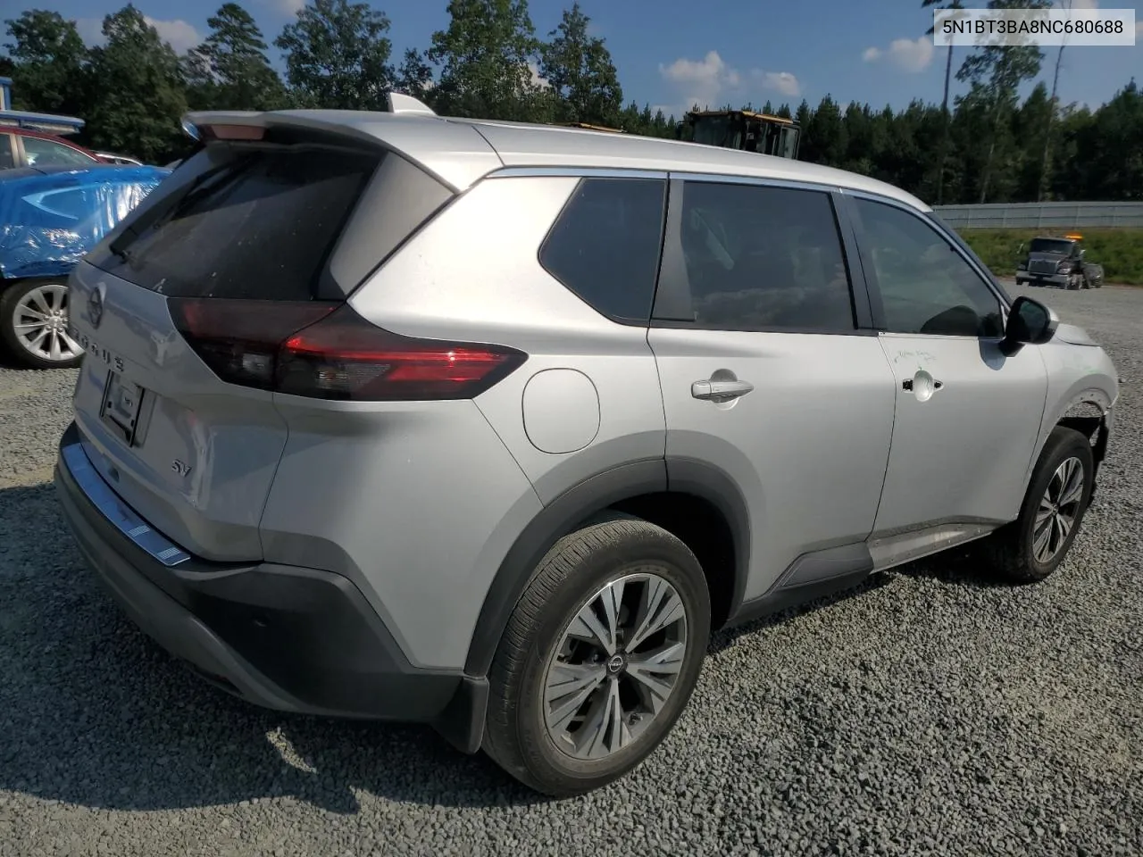 2022 Nissan Rogue Sv VIN: 5N1BT3BA8NC680688 Lot: 69386444